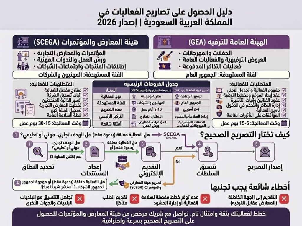 الفرق بين فعاليات الأعمال والفعاليات الترفيهية في السعودية