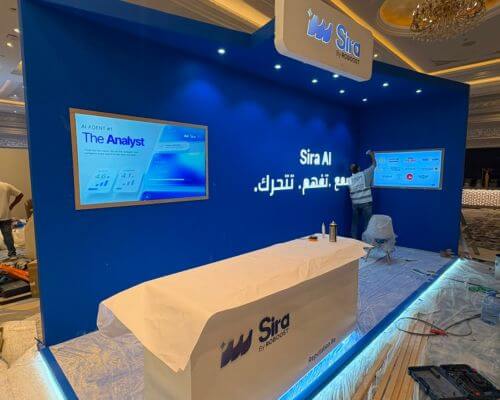 SIRA booth design setup and operation - by sync event management company