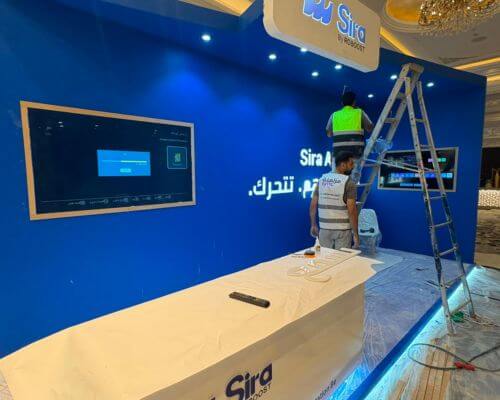 SIRA exhibition stand build and on-site support - by sync event management company