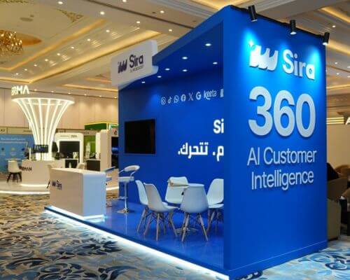 SIRA exhibition stand installation in Saudi Arabia - by sync event management company