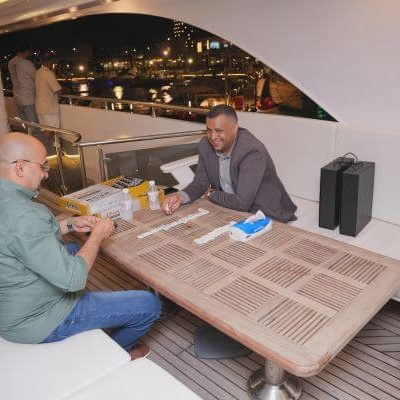 GROHE guests playing FIFA tournament onboard