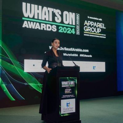 Stage setup for What’s On Saudi Arabia Awards 2024 – event management company KSA